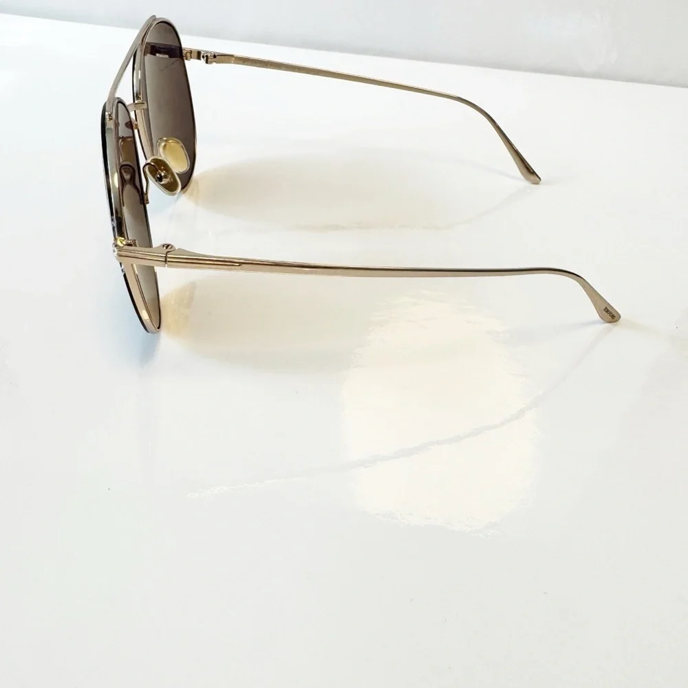 Tom Ford Round Sunglasses TF757 Cleo 28A Gold 59mm FT0757